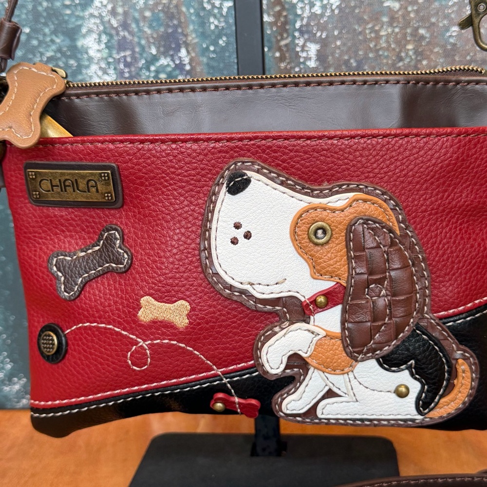 Chala Cottagecore Dog Appliqué Faux Leather Shoulder/Crossbody Bag – (VGUC) - Picture 8 of 15